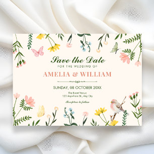 Reserve A Data Aquarela Casamento de primavera floral colorido