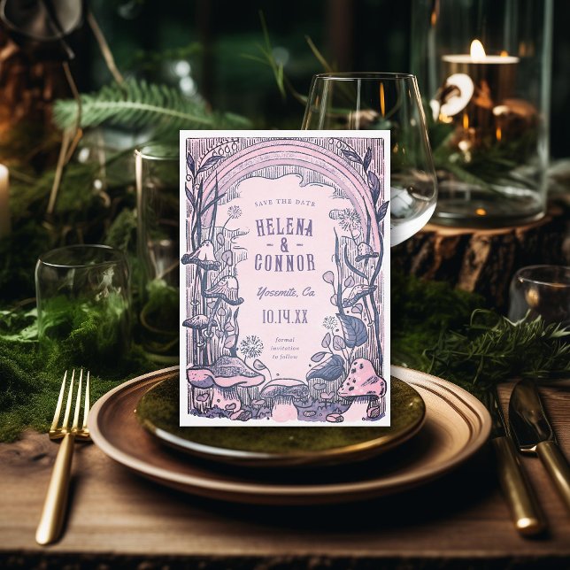 Reserve A Data Aquarela Cogumelos Puro Retro (Criador carregado)