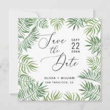 Aquarela de vegetação tropical. Folhagem casamento