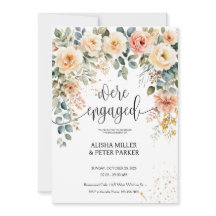 Aquarela Festa de Engajamento Floral Elegante