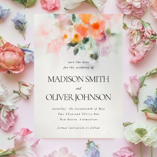 Reserve A Data Aquarela Floral Botânica Romântica Elegante