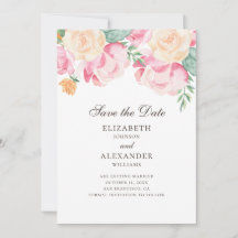 Aquarela flores rosa e pêssego. Casamento floral