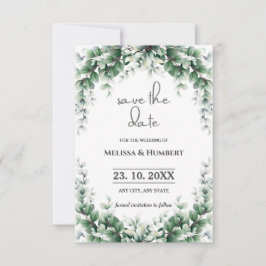 Reserve A Data Aquarela Folhagem Eucalyptus Wreath