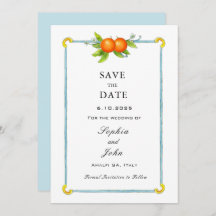 Aquarela Laranja vintage salvar a data