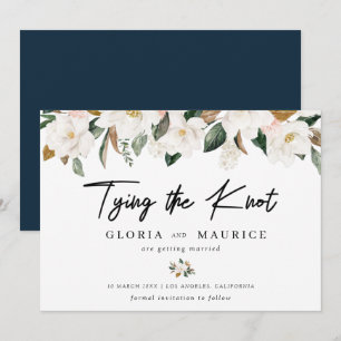 Reserve A Data aquarela Magnolia floral Salvar a Data