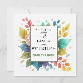 Reserve A Data Aquarela Moderna Colorida de Fowcolor