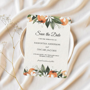 Reserve A Data Aquarela Moderna Floral Laranja