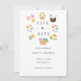 Reserve A Data Aquarela Moderna Praia de Verão