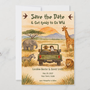 Reserve A Data Aquarela Pintada Safari Fique Selvagem Salve a Dat
