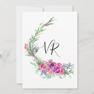 Reserve A Data Aquarela Roxo Floral Save the Date Casamento