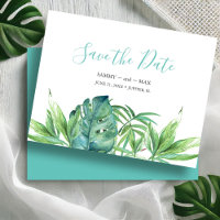 Aquarela Tropical Não-Foto Save the Date