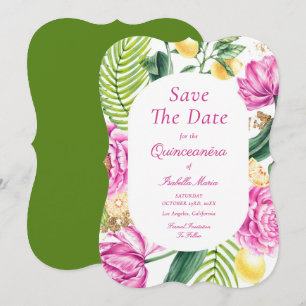 Reserve A Data Aquarelas - Peônias cor-de-rosa - Floral Tulipas Q