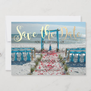 Reserve A Data Arbusto de Casamento na Praia Salve a Data