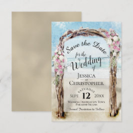 Reserve A Data Arbusto de Praia de Madeira Rústica Floral Rosa Ca