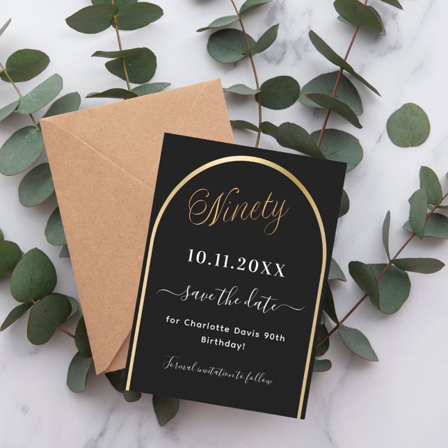 Reserve A Data Arca preta de ouro 90 aniversário (Criador carregado)