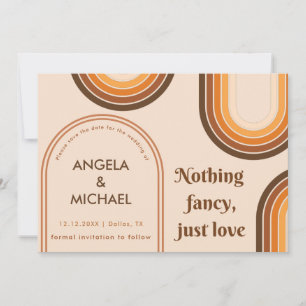 Reserve A Data Arco Boho Marrom Minimalista Arco-íris Retrô dos A