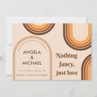 Reserve A Data Arco Castanho Minimalista do Rainbows dos anos 70