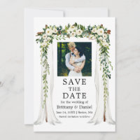 Arco de Casamento Cana-de-Água Verde Floral Branco