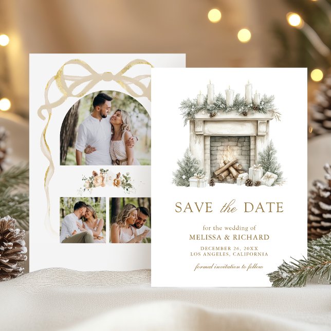 Reserve A Data Arco de Natal em Marfim Dourado Foto Casamento (Criador carregado)
