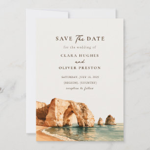 Reserve A Data Arco de Penhasco Ensolarado Algarve Casamento na C