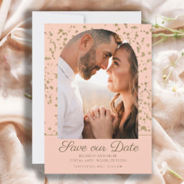 Reserve A Data Arco Dourado com Brilho Rosa Dourado Foto Casament