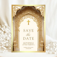 Arco Dourado Real Religioso Cristão Creme Casament
