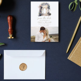 Reserve A Data Arco Floral de Casamento em Aquarela Salve a Data