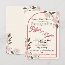 Reserve A Data Arco Floral Editável Salve a Data