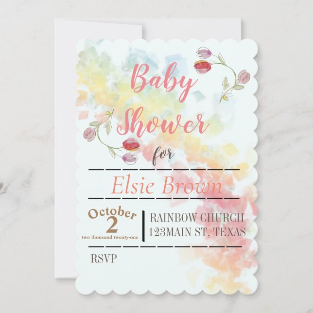 Reserve A Data Arco-Íris e Tulipas gradiente (Frente)