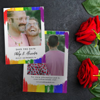 Arco-Íris Escova o Pincel Foto Salvar a Data