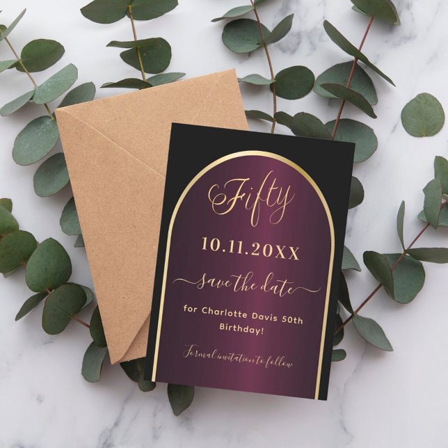 Reserve A Data Arco preto de ouro a 50 anos (Criador carregado)