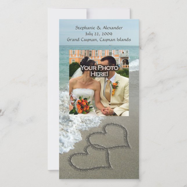 Reserve A Data Areia Escrevendo na praia, Intertravando Corações (Frente)