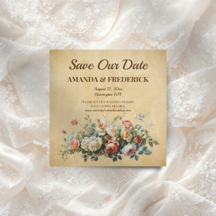 Reserve A Data Arranjo floral vintage boho papel antigo