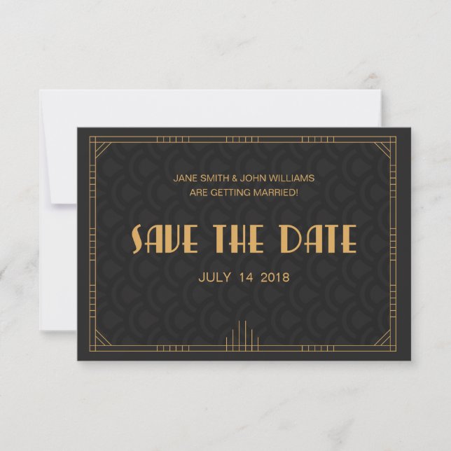 Reserve A Data Art Deco Save The Date (Frente)