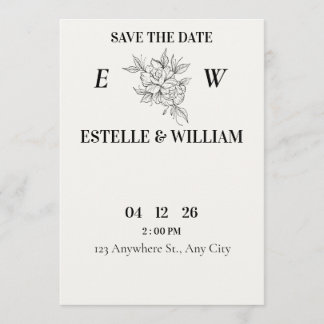 Reserve A Data Art Deco Wedding Save the Date Card 