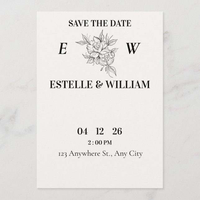 Reserve A Data Art Deco Wedding Save the Date Card  (Frente)