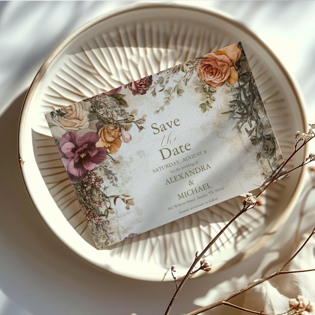 Reserve A Data Art Nouveau Casamento Floral Real Vitoriano (Criador carregado)