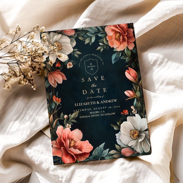 Reserve A Data Art Nouveau Dark Florals (Criador carregado)