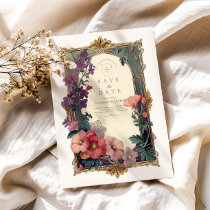 Reserve A Data Art Nouveau Fronteira Barroca Casamento Floral