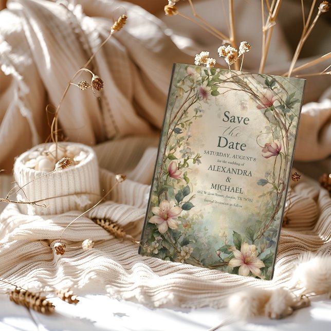 Reserve A Data Art Nouveau Inspirou o Casamento da Sinfonia Flora (Criador carregado)