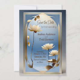 Reserve A Data Art nouveau lotus flores casamento