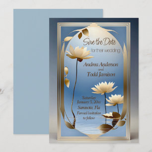 Reserve A Data Art nouveau lotus flores casamento