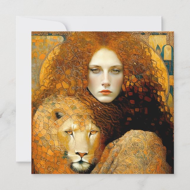 Reserve A Data Art Nouveau Woman With Leon Inspired By Klimt (Frente)