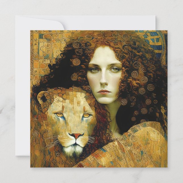 Reserve A Data Art Nouveau Woman With Leon Inspired By Klimt (Frente)
