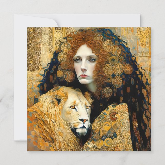 Reserve A Data Art Nouveau Woman With Leon Inspired By Klimt (Frente)