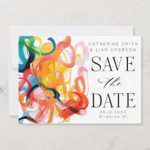 Reserve A Data Arte abstrata colorida moderna Save the Date