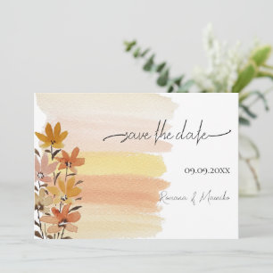 Reserve A Data Arte de Aquarela de Flores Silvestres Rústicas Art
