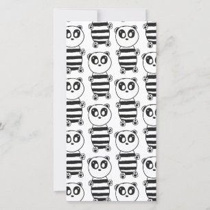 Reserve A Data Arte de Panda Preto e Branco Divertida