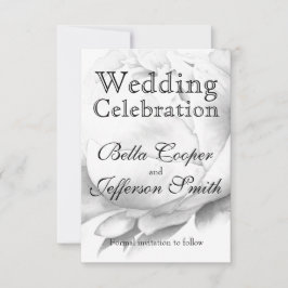 Reserve A Data Arte floral elegante de cor branca-preta