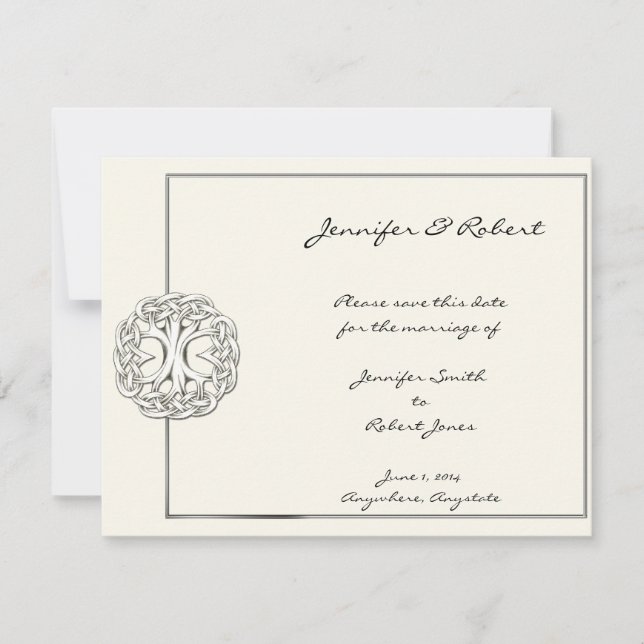 Reserve A Data Árvore Celta da Vida Salva a Data (Frente)